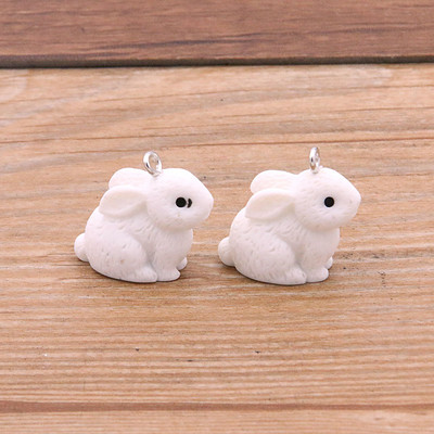 10 buc 21*22mm 6 culori iepure animale farmece cabușoane rășină sclipici gummy bomboane colier breloc pandantiv DIY accesorii