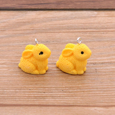 10 buc 21*22mm 6 culori iepure animale farmece cabușoane rășină sclipici gummy bomboane colier breloc pandantiv DIY accesorii