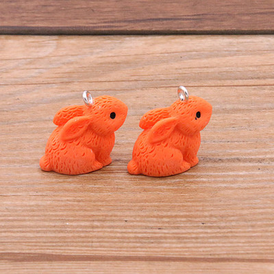 10 buc 21*22mm 6 culori iepure animale farmece cabușoane rășină sclipici gummy bomboane colier breloc pandantiv DIY accesorii