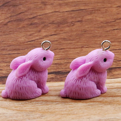 10 buc 21*22mm 6 culori iepure animale farmece cabușoane rășină sclipici gummy bomboane colier breloc pandantiv DIY accesorii