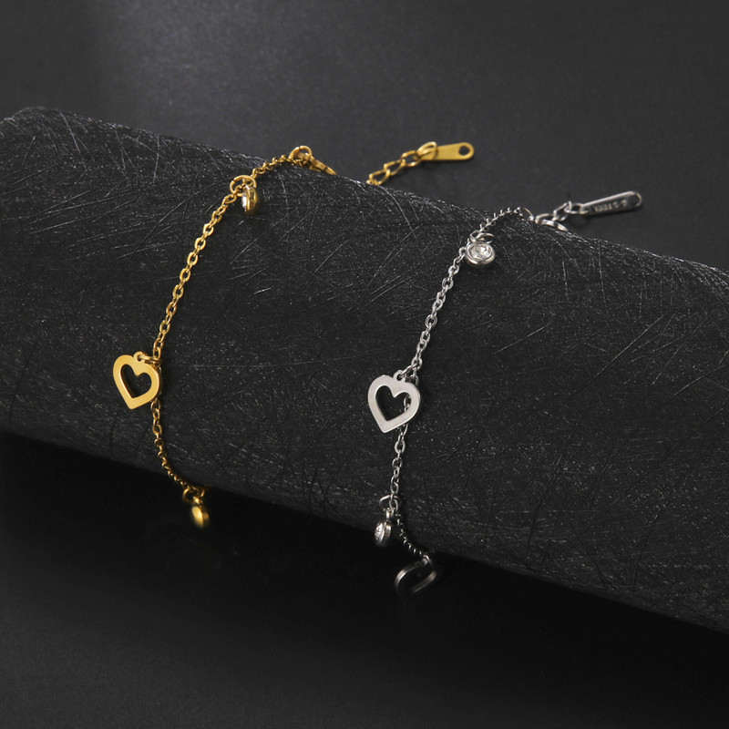 Lucktune gleznă din oțel inoxidabil pentru femei inimă ciucuri cristal picior lanț gleznă plajă accesorii bijuterii de vară cadou de aniversare