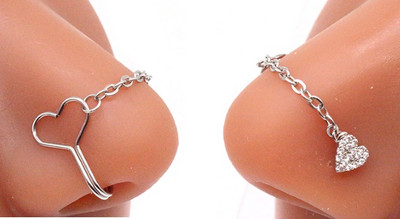 Bijuterii piercing nou design fluture lanț inel nas vrac pentru femei piercing fluture nas punte nas bijuterii cu lanț