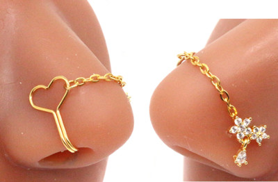 Bijuterii piercing nou design fluture lanț inel nas vrac pentru femei piercing fluture nas punte nas bijuterii cu lanț