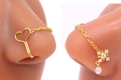 Bijuterii piercing nou design fluture lanț inel nas vrac pentru femei piercing fluture nas punte nas bijuterii cu lanț