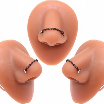 Bijuterii piercing nou design fluture lanț inel nas vrac pentru femei piercing fluture nas punte nas bijuterii cu lanț