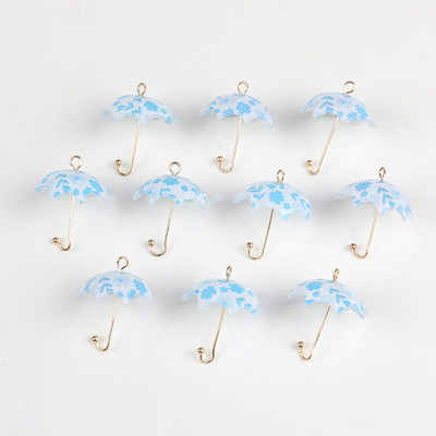 10 τμχ 20x23mm Bird Flowers Print Ομπρέλα Κρεμαστό Γούρια για Σκουλαρίκια Κολιέ Μπρελόκ Ακρυλικά Αξεσουάρ Κατασκευής κοσμημάτων DIY