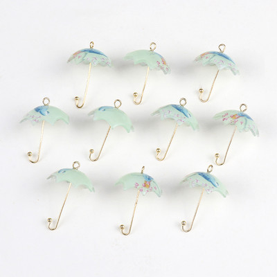 10 τμχ 20x23mm Bird Flowers Print Ομπρέλα Κρεμαστό Γούρια για Σκουλαρίκια Κολιέ Μπρελόκ Ακρυλικά Αξεσουάρ Κατασκευής κοσμημάτων DIY