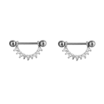 Inel sexy pentru mamelon, din oțel inoxidabil, zircon, în formă de U, cu bară, știfturi pentru mamelon, Piercing Helix, Piercing pentru corp, bijuterii pentru unghii papilare