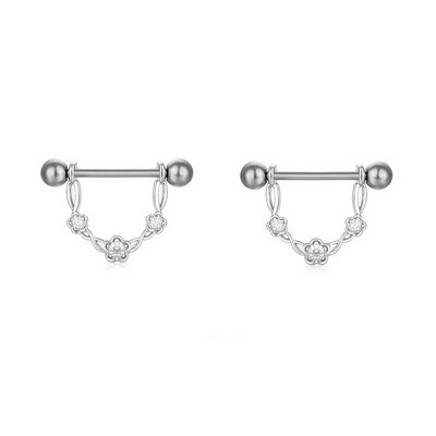 Inel sexy pentru mamelon, din oțel inoxidabil, zircon, în formă de U, cu bară, știfturi pentru mamelon, Piercing Helix, Piercing pentru corp, bijuterii pentru unghii papilare