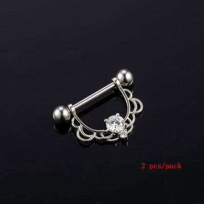 Inel sexy pentru mamelon, din oțel inoxidabil, zircon, în formă de U, cu bară, știfturi pentru mamelon, Piercing Helix, Piercing pentru corp, bijuterii pentru unghii papilare