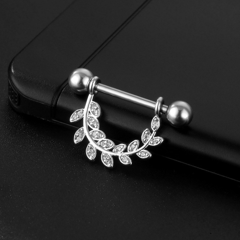 Inel sexy pentru mamelon, din oțel inoxidabil, zircon, în formă de U, cu bară, știfturi pentru mamelon, Piercing Helix, Piercing pentru corp, bijuterii pentru unghii papilare