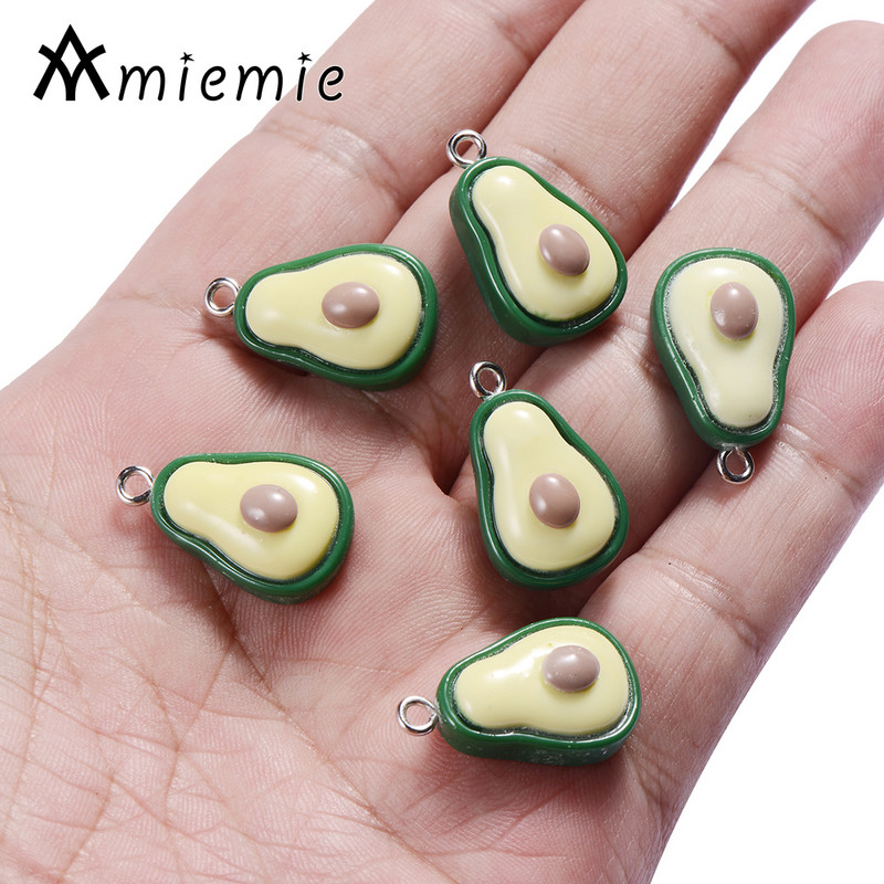 5/10 gab Avokado sveķu piekariņi sēņu smieklīgi augļu piekariņi kuloni DIY piederumiem Auskaru kaklarota rotaslietu izgatavošana