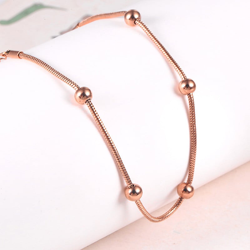 USTAR din oțel inoxidabil cu lanț de șarpe, mărgele, gleznele pentru femei, brățară simplă pentru picioare, glezna, sandale de vară, bijuterii, rezistente la culoare