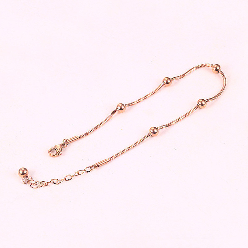 USTAR din oțel inoxidabil cu lanț de șarpe, mărgele, gleznele pentru femei, brățară simplă pentru picioare, glezna, sandale de vară, bijuterii, rezistente la culoare