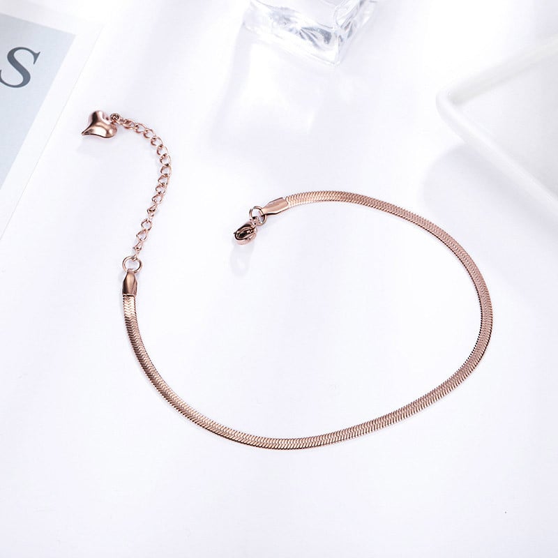 USTAR din oțel inoxidabil cu lanț de șarpe, mărgele, gleznele pentru femei, brățară simplă pentru picioare, glezna, sandale de vară, bijuterii, rezistente la culoare