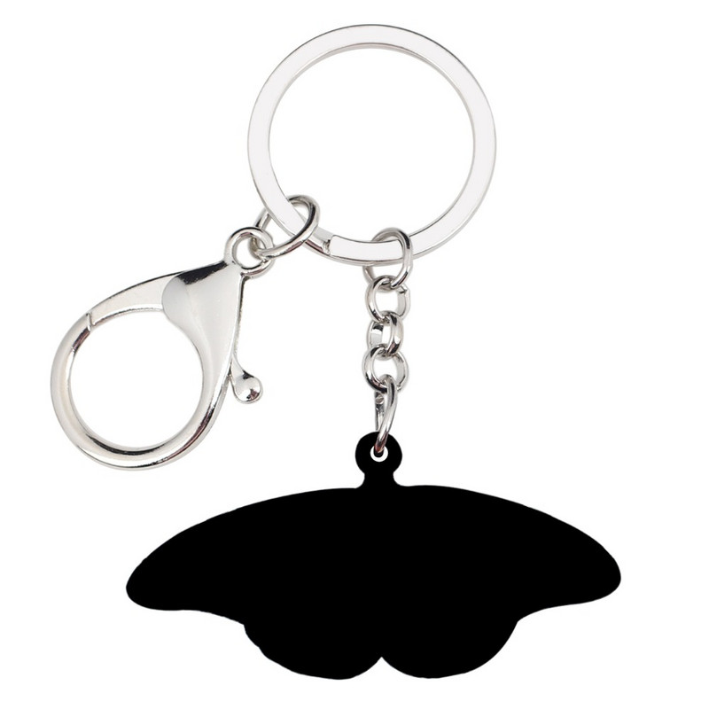 Bonsny acrilic portocaliu fluture monarh breloc breloc inel moda insecte bijuterii pentru femei fete geanta masina poșeta farmece cadou