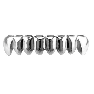 Dinți personalizați cu gură metalică placată 18K 8 grătare de sus/inferioare pentru JOKER RAPPER