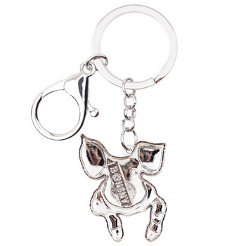 Bonsny Metal Alloy Lovely Piggy Keychain Μπρελόκ Μπρελόκ με σμάλτο Ζωικά κοσμήματα για γυναίκες Τσάντα αυτοκινήτου Γούρια για γυναίκες