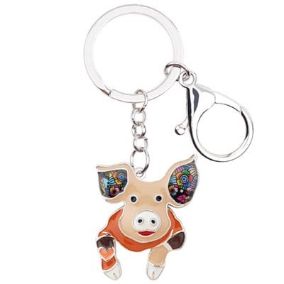Bonsny aliaj metalic porc minune porc breloc breloc breloc email bijuterii animale pentru femei fete geanta brelocuri masina cadou doamna