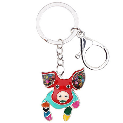 Bonsny aliaj metalic porc minune porc breloc breloc breloc email bijuterii animale pentru femei fete geanta brelocuri masina cadou doamna