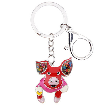 Bonsny aliaj metalic porc minune porc breloc breloc breloc email bijuterii animale pentru femei fete geanta brelocuri masina cadou doamna