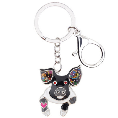 Bonsny aliaj metalic porc minune porc breloc breloc breloc email bijuterii animale pentru femei fete geanta brelocuri masina cadou doamna