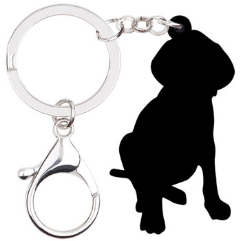 Bonsny Acrylic Sitting Weimaraner Dog Keychain Keychain Ring Ζωικά κοσμήματα για γυναίκες κορίτσια Pet Lovers Τσάντα Γούρια αυτοκινήτου Χονδρική