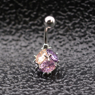 16G Shining Clear CZ Ball Piercing pentru buric Nombril Inele pentru buric Bikini în stil retro Colorat Clear Cubic Piercing pentru buric