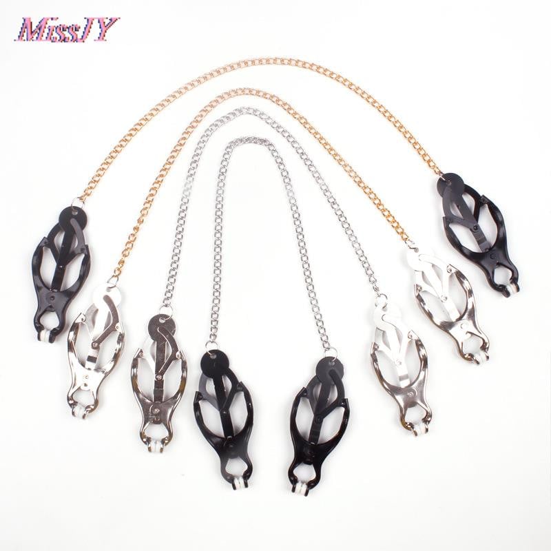 Cleme metalice pentru mamelon Jucării sexuale Agrafe pentru mamelon Jocuri pentru adulți pentru cupluri Jucării pentru flirt Agrafe pentru mamelon pentru femei