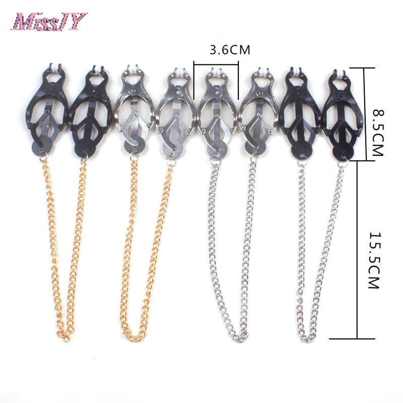 Cleme metalice pentru mamelon Jucării sexuale Agrafe pentru mamelon Jocuri pentru adulți pentru cupluri Jucării pentru flirt Agrafe pentru mamelon pentru femei