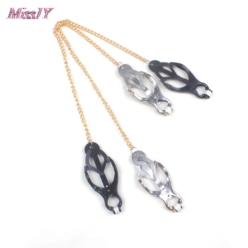 Cleme metalice pentru mamelon Jucării sexuale Agrafe pentru mamelon Jocuri pentru adulți pentru cupluri Jucării pentru flirt Agrafe pentru mamelon pentru femei