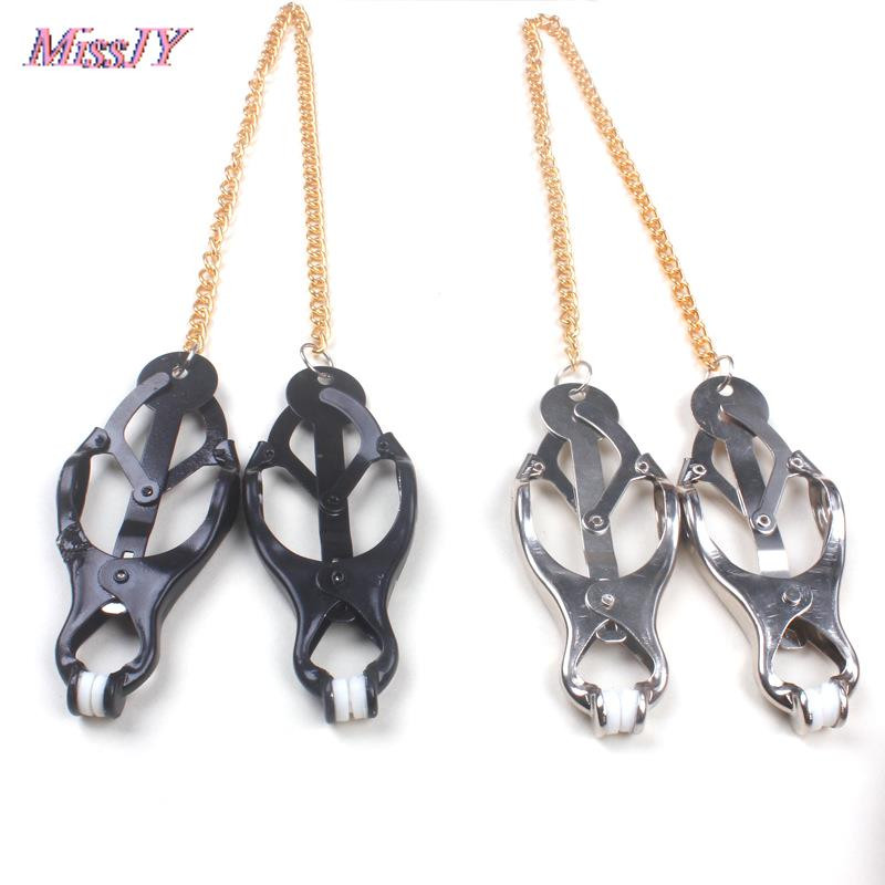 Cleme metalice pentru mamelon Jucării sexuale Agrafe pentru mamelon Jocuri pentru adulți pentru cupluri Jucării pentru flirt Agrafe pentru mamelon pentru femei