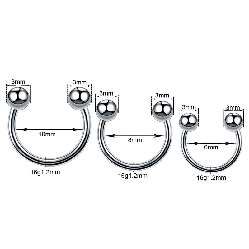 10db/20db/50db G23 titán patkógyűrű fül piercing orrgyűrűk Helix piercingek labret septum piercingek CBR testékszerek