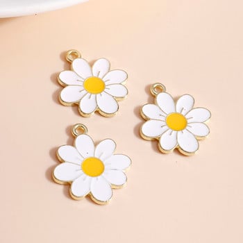 10τμχ 19*21 Σμάλτο Daisy Flower Charms για Κολιέ Κρεμαστά Σκουλαρίκια DIY Πολύχρωμα Μίνι Γούρια Χειροποίητα κοσμήματα Εύρεση Κατασκευή