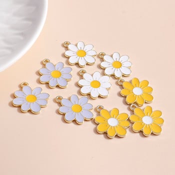 10τμχ 19*21 Σμάλτο Daisy Flower Charms για Κολιέ Κρεμαστά Σκουλαρίκια DIY Πολύχρωμα Μίνι Γούρια Χειροποίητα κοσμήματα Εύρεση Κατασκευή