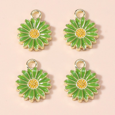 10 bucăți 19*21 farmec cu flori de margarete emailate pentru coliere pandantive cercei DIY colorate mini farmece bijuterii lucrate manual Găsirea de bijuterii