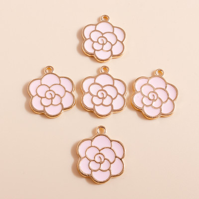 10 bucăți 19*21 farmec cu flori de margarete emailate pentru coliere pandantive cercei DIY colorate mini farmece bijuterii lucrate manual Găsirea de bijuterii