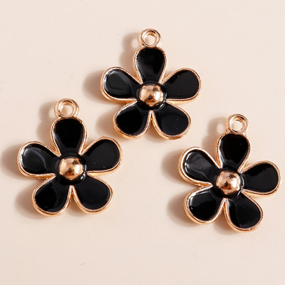 10 bucăți 19*21 farmec cu flori de margarete emailate pentru coliere pandantive cercei DIY colorate mini farmece bijuterii lucrate manual Găsirea de bijuterii