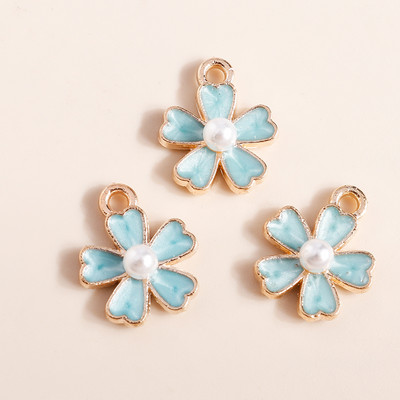 10 bucăți 19*21 farmec cu flori de margarete emailate pentru coliere pandantive cercei DIY colorate mini farmece bijuterii lucrate manual Găsirea de bijuterii