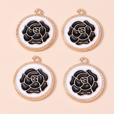 10 bucăți 19*21 farmec cu flori de margarete emailate pentru coliere pandantive cercei DIY colorate mini farmece bijuterii lucrate manual Găsirea de bijuterii