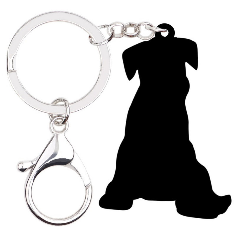 Bonsny Acrilic Dulce Schnauzer Câine Breloc Breloc Inel Anime Bijuterii Animale Pentru Femei Fete Doamne Geantă Poșeta de mașină Brelocuri în vrac