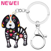 NEWEI Akrilni Halloween Cvjetni privjesci za pas Beagle Privjesak za ključeve Nakit za kućne ljubimce Životinje za žene Djevojke Poklon torbica Dodaci