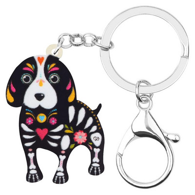 NEWEI Akrilni Halloween Cvjetni privjesci za pas Beagle Privjesak za ključeve Nakit za kućne ljubimce Životinje za žene Djevojke Poklon torbica Dodaci