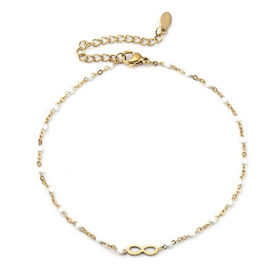 Oțel inoxidabil gleznă inimă cruce infinit email multicolor pe picior gleznă brățări femei picior bijuterii lanț 23 cm, 1 bucată