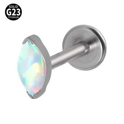 1PC ASTM F136 Titanium A Marquis Zircon Labret Buza Inel Simplu Opal Ureche Cartilaj Tragus Helix Daith Piercing Bijuterii pentru corp