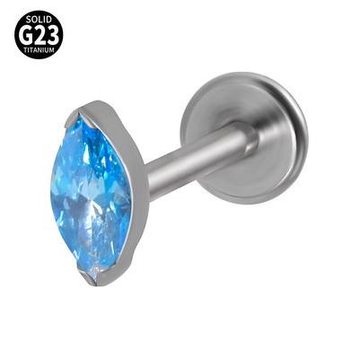 1PC ASTM F136 Titanium A Marquis Zircon Labret Buza Inel Simplu Opal Ureche Cartilaj Tragus Helix Daith Piercing Bijuterii pentru corp