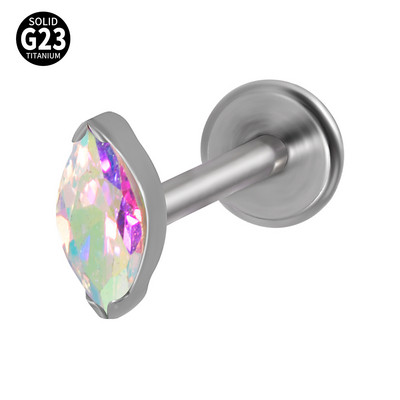 1PC ASTM F136 Titanium A Marquis Zircon Labret Buza Inel Simplu Opal Ureche Cartilaj Tragus Helix Daith Piercing Bijuterii pentru corp