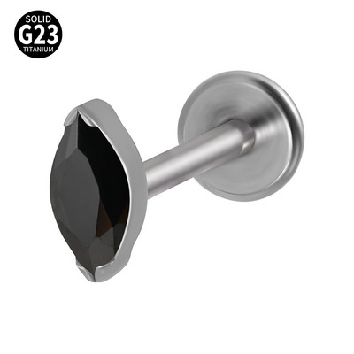 1PC ASTM F136 Titanium A Marquis Zircon Labret Buza Inel Simplu Opal Ureche Cartilaj Tragus Helix Daith Piercing Bijuterii pentru corp