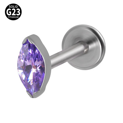 1PC ASTM F136 Titanium A Marquis Zircon Labret Buza Inel Simplu Opal Ureche Cartilaj Tragus Helix Daith Piercing Bijuterii pentru corp