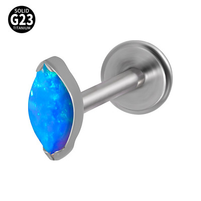 1PC ASTM F136 Titanium A Marquis Zircon Labret Buza Inel Simplu Opal Ureche Cartilaj Tragus Helix Daith Piercing Bijuterii pentru corp